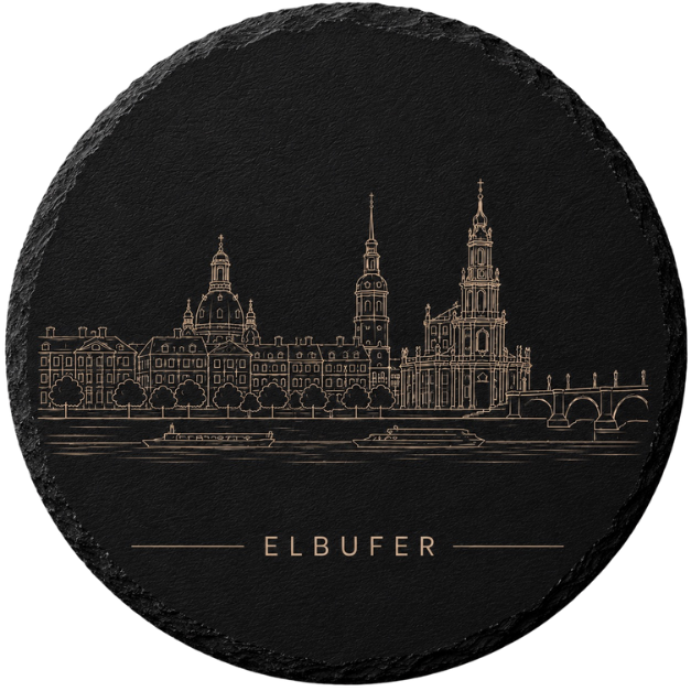 4er Set Frauenkirche Elbufer, rund
