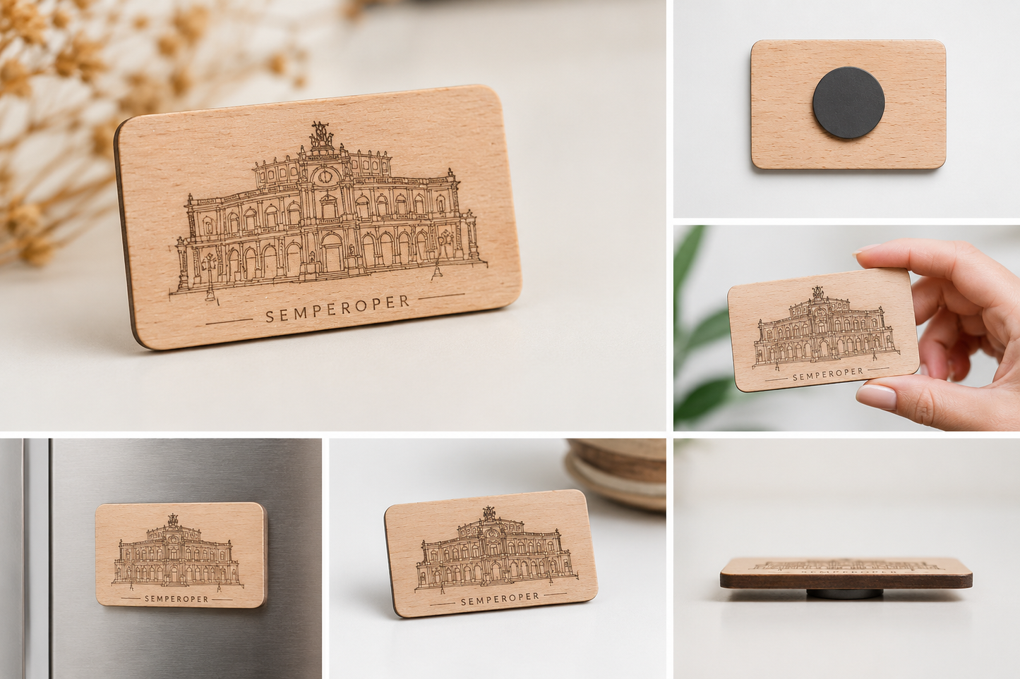 Holzmagnet „Semperoper“ – Handgefertigtes Dresden-Souvenir