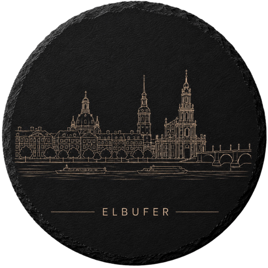 4er Set Frauenkirche Elbufer, rund