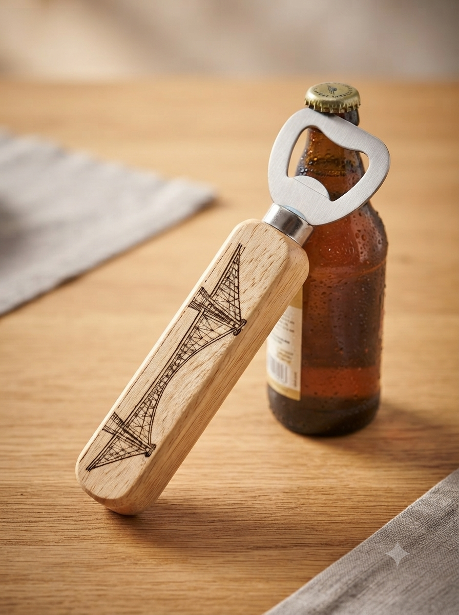 Holz-Flaschenöffner Blaues Wunder – Souvenir aus Dresden