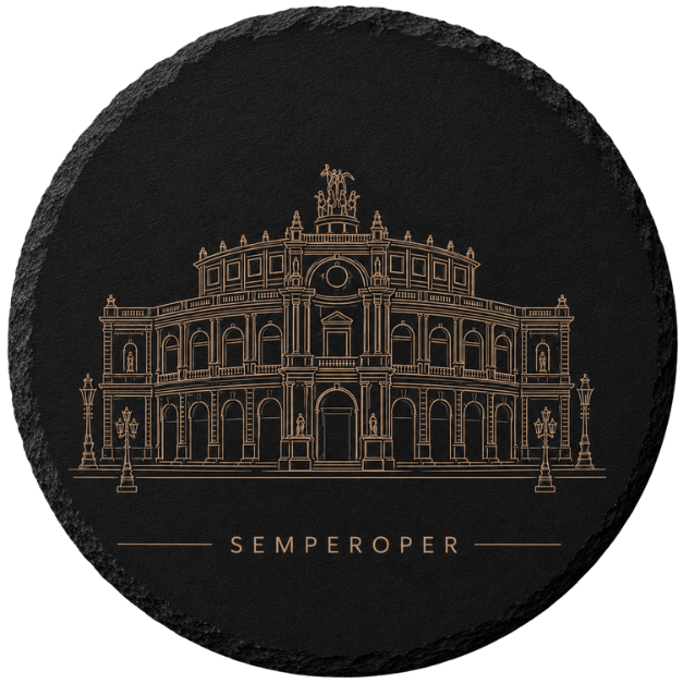 4er Set Frauenkirche Semperoper, rund