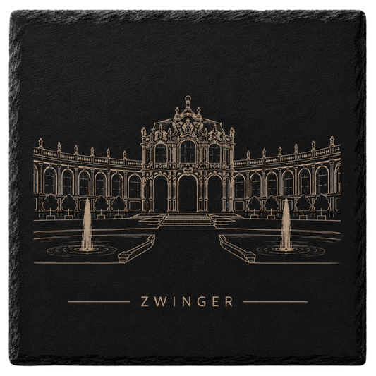 4er Set Schieferuntersetzer Zwinger, rechteckig